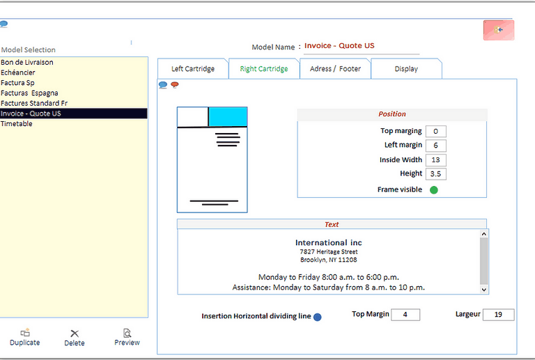 Commercial software Report Layout