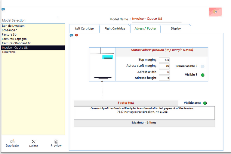 business software : Layout