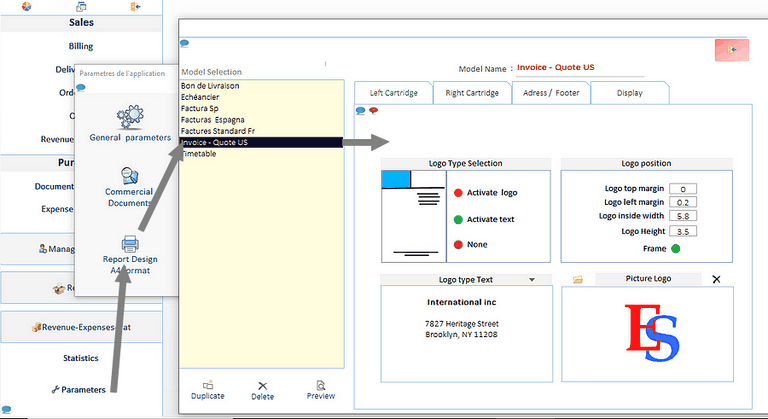 Commercial software Report Layout